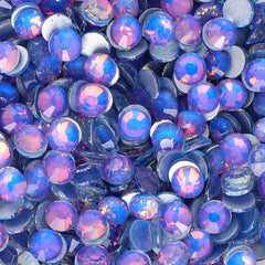 Flashing Sapphire Glass FlatBack Rhinestones Silver Back WholesaleRhinestone