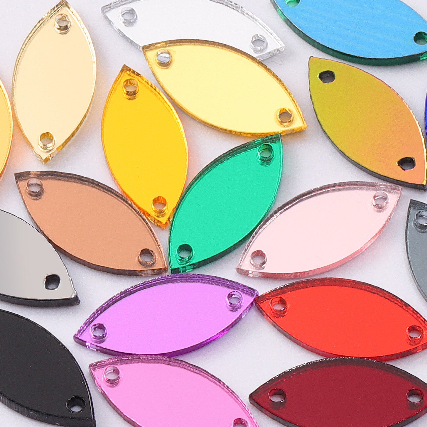 Navette  Shape Multi Colors Acrylic Sew-on Mirror For Dance Costume WholesaleRhinestone