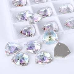 Crystal Transmission Trilliant Shape High Quality Glass Sew-on Rhinestones