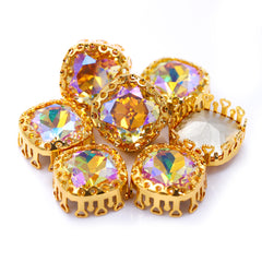 Paradise Shine Cushion Square Shape High-Quality Glass Sew-on Nest Hollow Claw Rhinestones