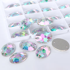 Crystal Phantom Oval Shape High Quality Glass Sew-on Rhinestones