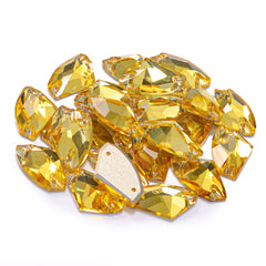 Light Topaz Galactic Shape High Quality Glass Sew-on Rhinestones