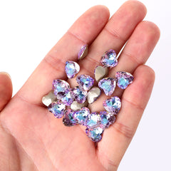 Vitrail Light Heart Shape High Quality Glass Pointed Back Fancy Rhinestones