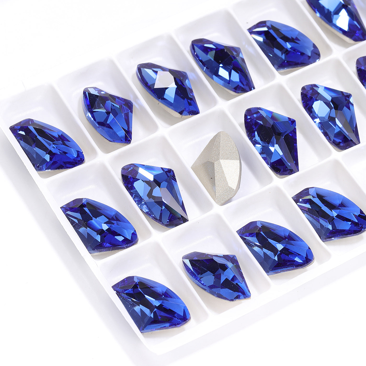 Light Sapphire Galactic Shape High Quality Glass Pointed Back Fancy Rhinestones