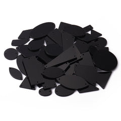 Black Mixed Shapes Acrylic Sew-on Mirror For Dance Costume WholesaleRhinestone