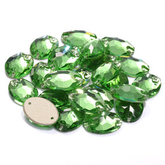 Peridot Oval Shape High Quality Glass Sew-on Rhinestones