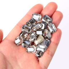 Satin Thin Octagon Shape High Quality Glass Pointed Back Fancy Rhinestones