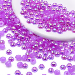 Violet AB Resin Flat Back Pearls Multi Sizes