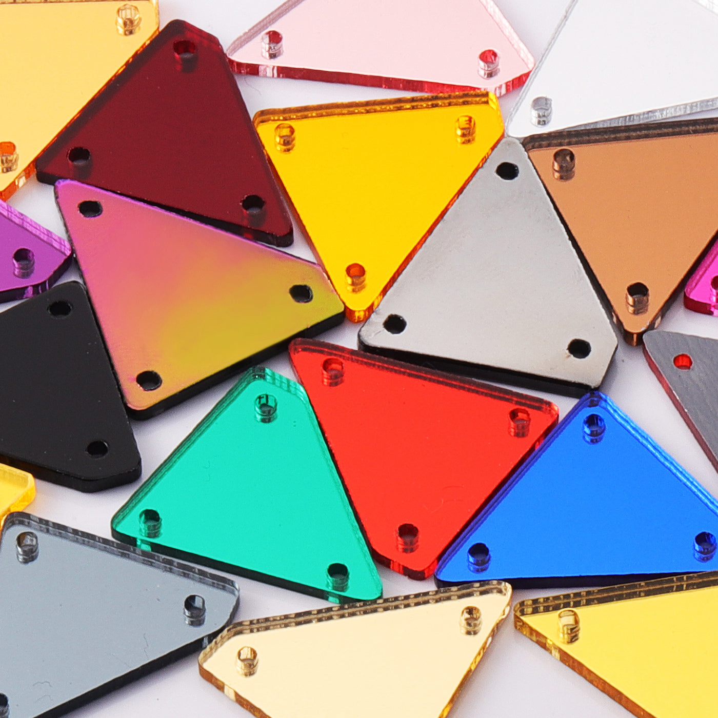 Irregular Triangle Shape Multi Colors Acrylic Sew-on Mirror For Dance Costume WholesaleRhinestone