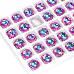 Heliotrope Fantasy Cushion Square Shape High Quality Glass Pointed Back Fancy Rhinestones