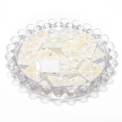 Electric Neon White Square Shape High Quality Glass Sew-on Rhinestones