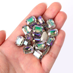 Ghost Light Thin Octagon Shape High Quality Glass Pointed Back Fancy Rhinestones