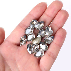 Satin Pear Shape High Quality Glass Pointed Back Fancy Rhinestones