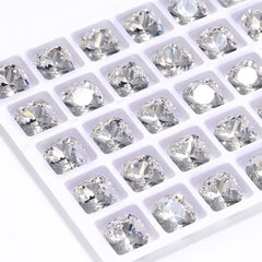 Crystal Cushion Square Shape High Quality Glass Pointed Back Fancy Rhinestones