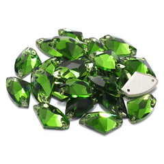 Fern Green Galactic Shape High Quality Glass Sew-on Rhinestones