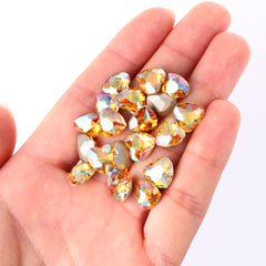 Crystal Sun Heart Shape High Quality Glass Pointed Back Fancy Rhinestones