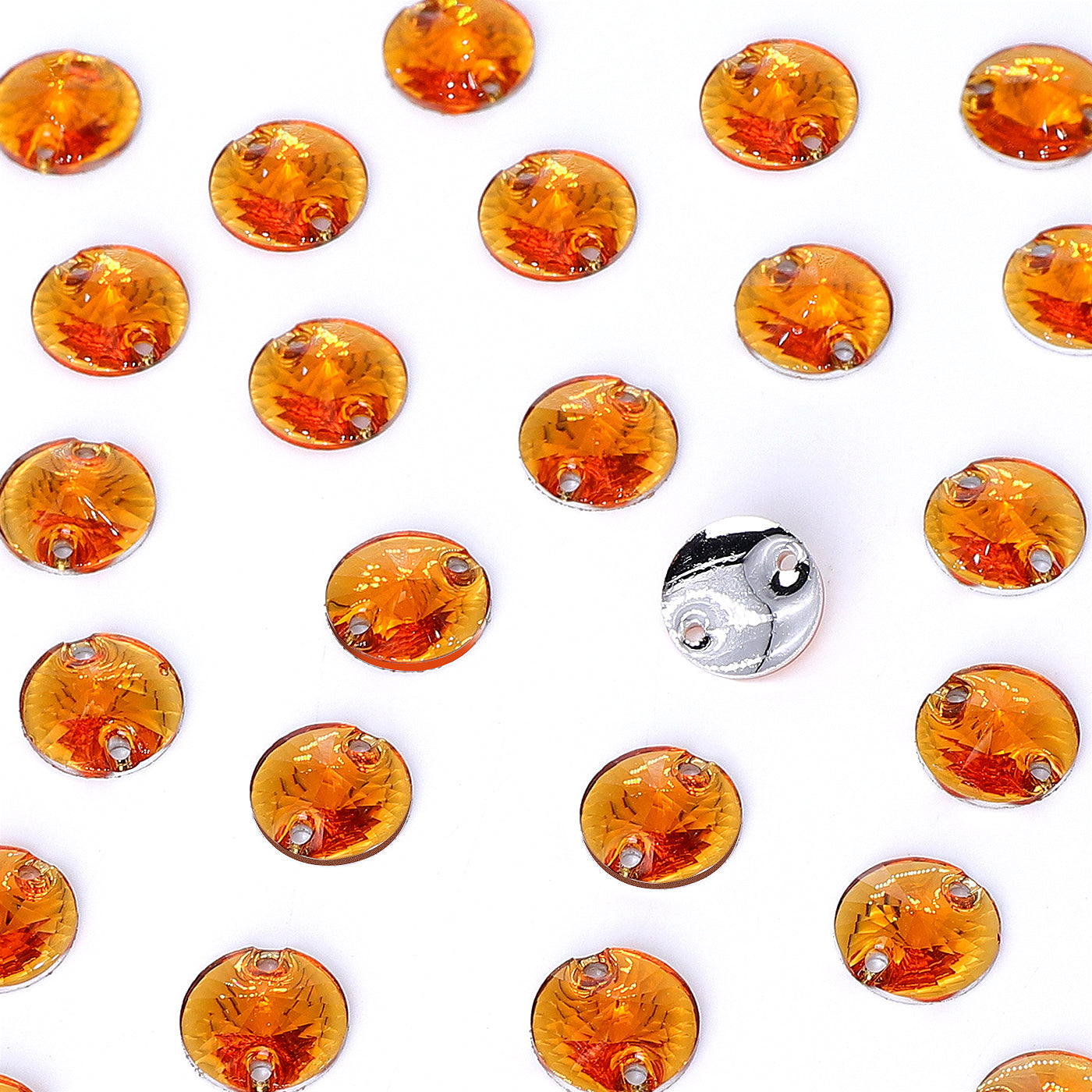 Rivoli Orange Resin Sew-on Rhinestones For Dance Costume