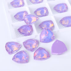 Lavender AM Trilliant Shape High Quality Glass Sew-on Rhinestones