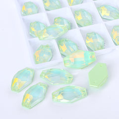 Light Azore AM Hexagon Shape High Quality Glass Sew-on Rhinestones