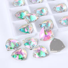 Crystal Phantom Trilliant Shape High Quality Glass Sew-on Rhinestones