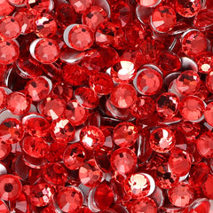 Water Lotus Red Glass FlatBack Rhinestones Silver Back WholesaleRhinestone