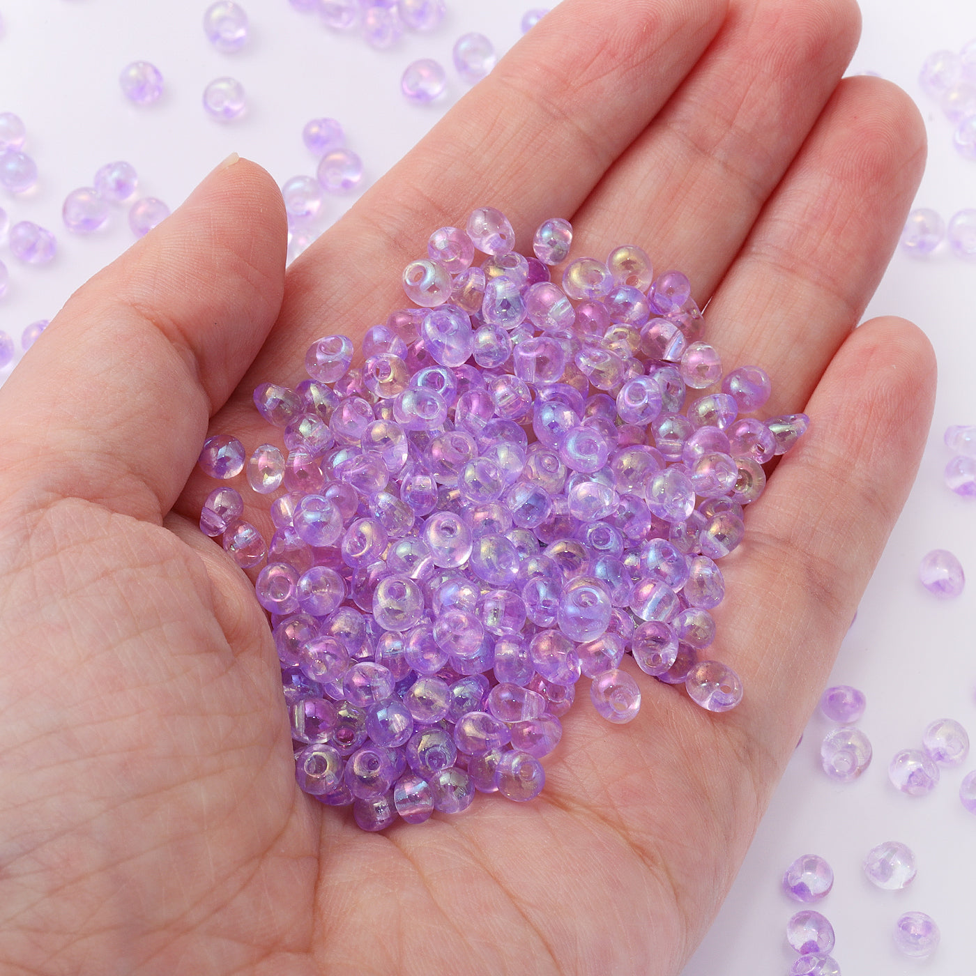 TMAB012 Transparent AB Drop Shape Glass Seed Beads