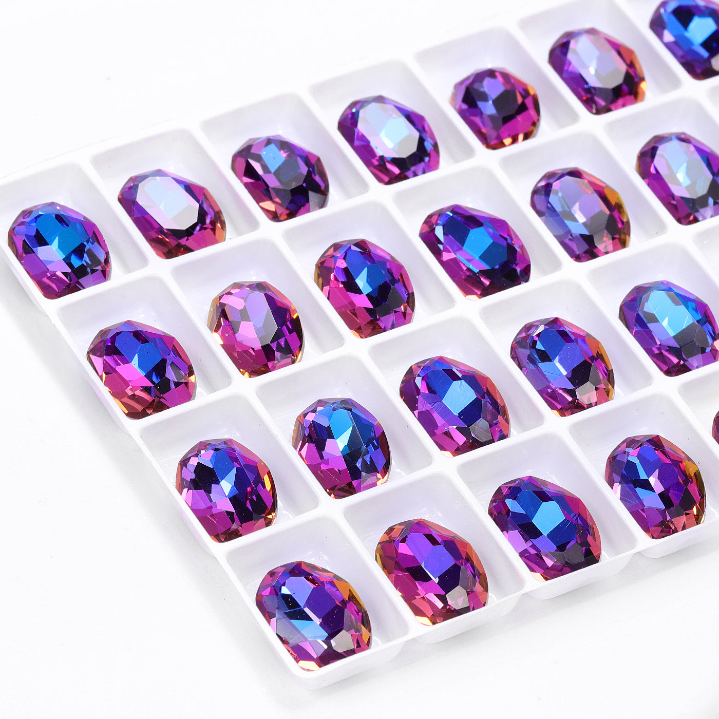 Violet Blue Oval Shape High Quality Glass Pointed Back Fancy Rhinestones