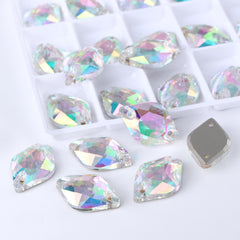 Crystal Phantom Lemon Shape High Quality Glass Sew-on Rhinestones