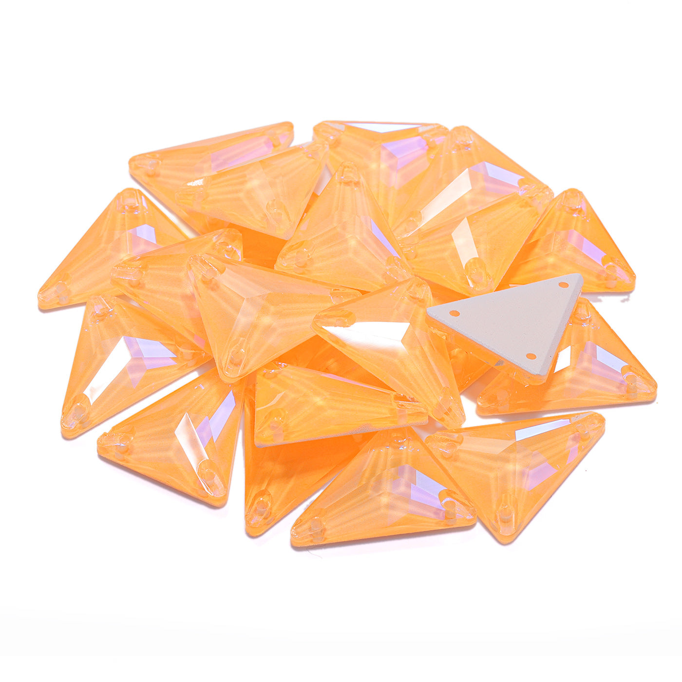 Electric Neon Sunflower Slim Triangle Shape High Quality Glass Sew-on Rhinestones