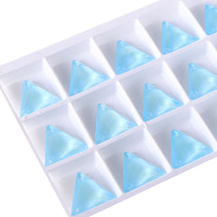 Electric Neon Aquamarine Triangle Shape High Quality Glass Sew-on Rhinestones