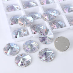 Crystal Transmission Rivoli  Shape High Quality Glass Sew-on Rhinestones