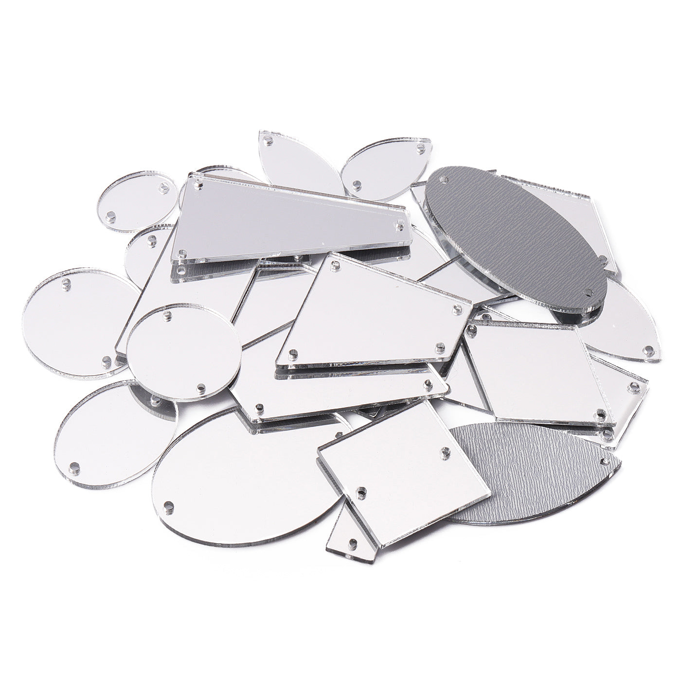 Silver White Mixed Shapes Acrylic Sew-on Mirror For Dance Costume WholesaleRhinestone