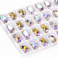 Paradise Shine Oval Shape High Quality Glass Pointed Back Fancy Rhinestones