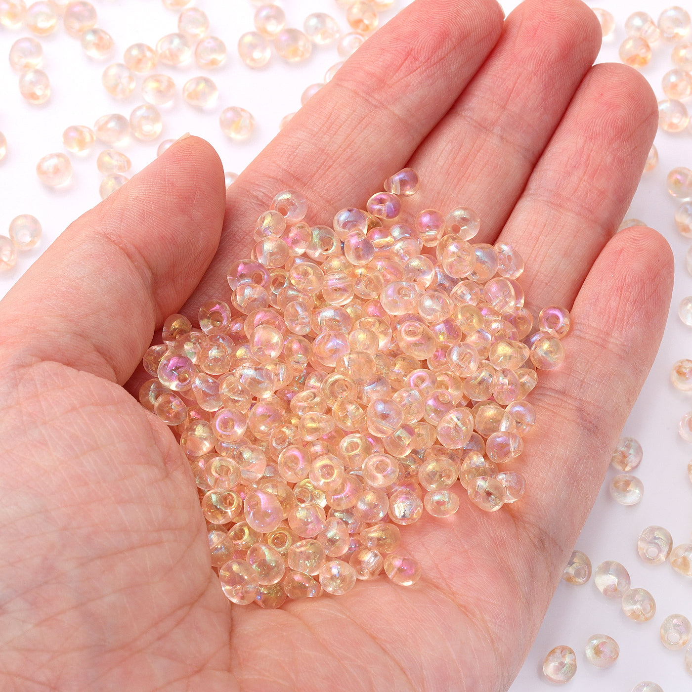 TMAB009 Transparent AB Drop Shape Glass Seed Beads WholesaleRhinestone