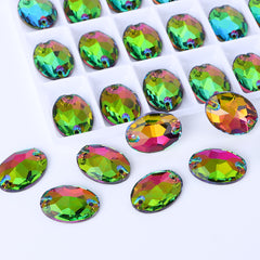 Vitrail Medium Oval Shape High Quality Glass Sew-on Rhinestones