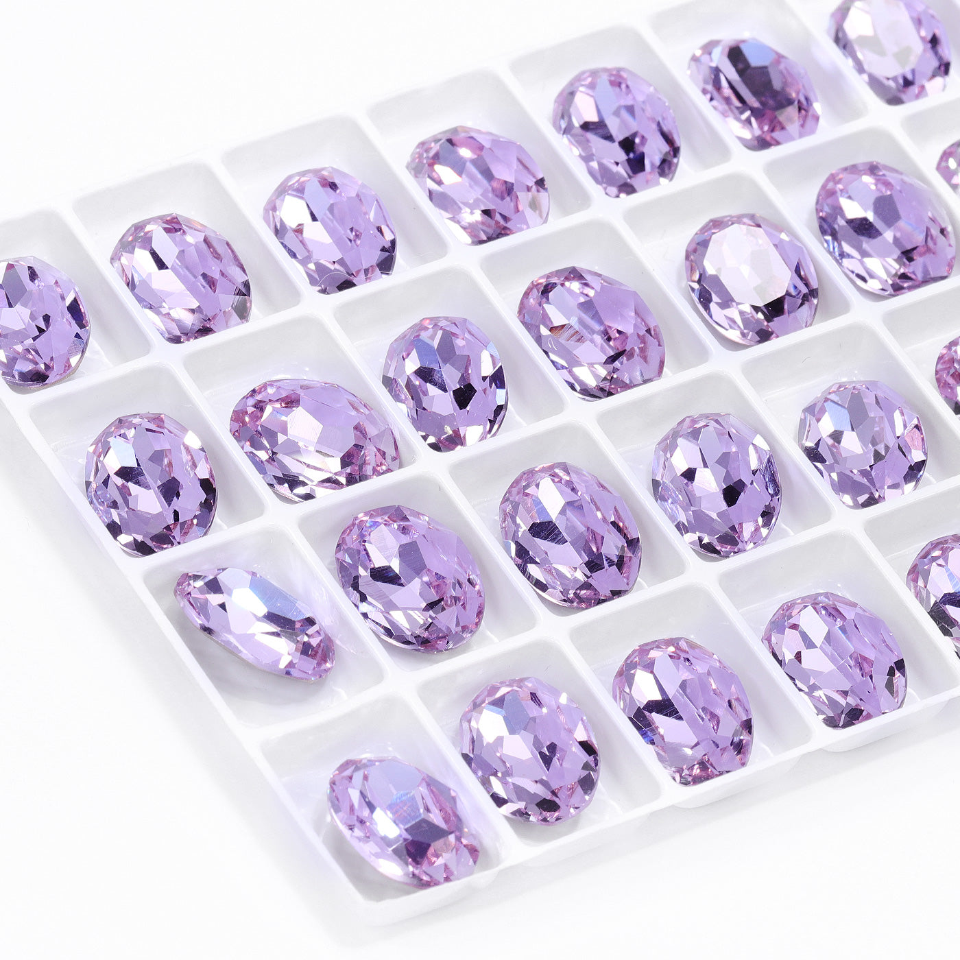 Violet Oval Shape High Quality Glass Pointed Back Fancy Rhinestones