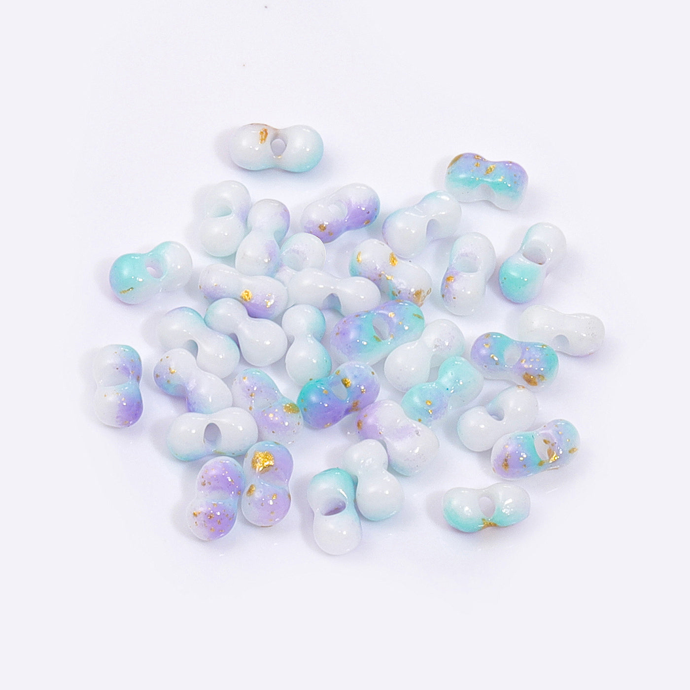 RNB007 Rainbow Effect Peanut Beads Shape Glass Seed Beads