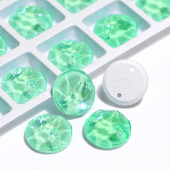 Electric Neon Greenwrap XIRIUS Round Shape High Quality Glass Sew-on Rhinestones