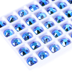 Light Sapphire Shimmer XIRIUS Round Shape High Quality Glass Sew-on Rhinestones