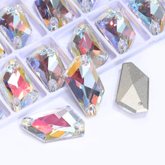 Light Crystal AB De-Art Shape High Quality Glass Sew-on Rhinestones WholesaleRhinestone