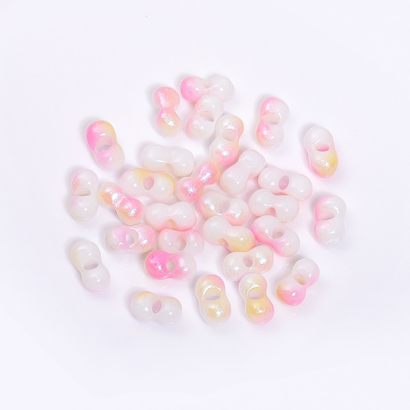 RNB013 Rainbow Effect Peanut Beads Shape Glass Seed Beads