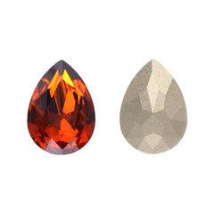 Tangerine Pear Shape High Quality Glass Pointed Back Fancy Rhinestones