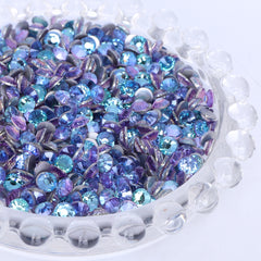 Blue Fairy Glass Flat Back Rhinestones Silver Back