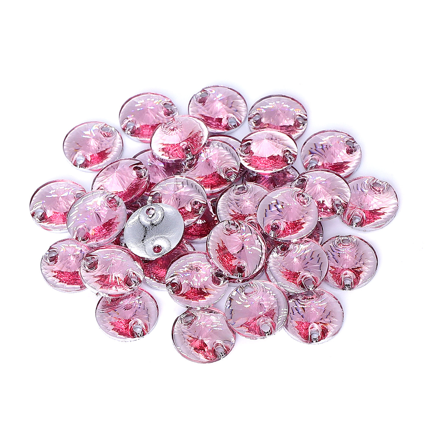 Rivoli Pink Resin Sew-on Rhinestones For Dance Costume