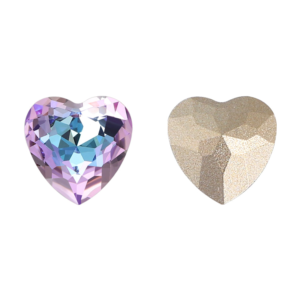 Vitrail Light Heart Shape High Quality Glass Pointed Back Fancy Rhinestones