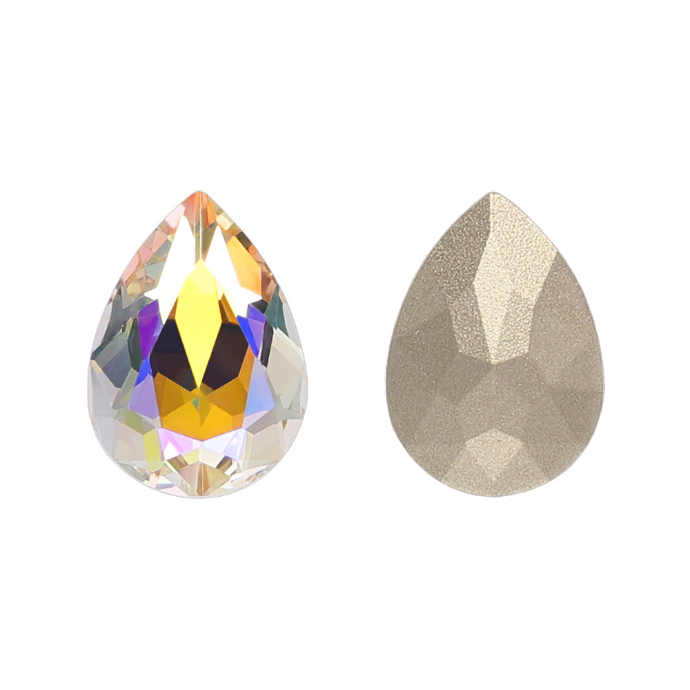 Paradise Shine Pear Shape High Quality Glass Pointed Back Fancy Rhinestones