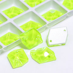 Electric Neon Jonquil Cosmic Shape High Quality Glass Sew-on Rhinestones