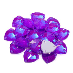 Electric Neon Violet Trilliant Shape High Quality Glass Sew-on Rhinestones