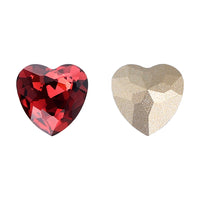 Burgundy Heart Shape High Quality Glass Pointed Back Fancy Rhinestones