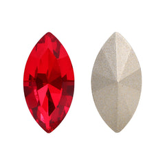 Light Siam Navette Shape High Quality Glass Pointed Back Fancy Rhinestones